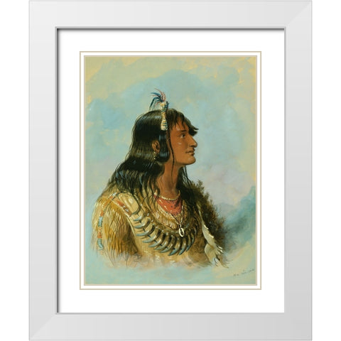 Ma wo ma White Modern Wood Framed Art Print with Double Matting by Miller, Alfred Jacob