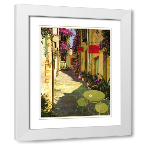 Caffe Piccolo il covo White Modern Wood Framed Art Print with Double Matting by Borelli, Guido