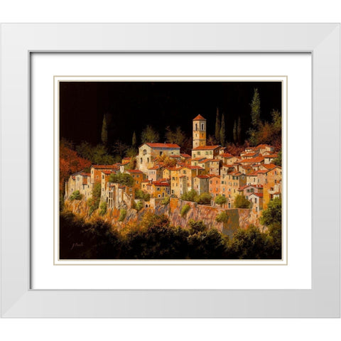 Notte Senza Luna White Modern Wood Framed Art Print with Double Matting by Borelli, Guido