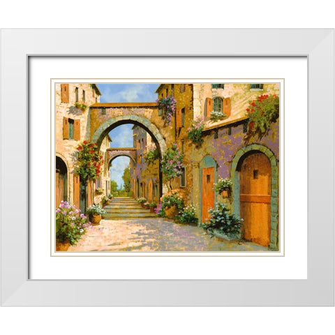 Le Porte Rosse Sulla Strada White Modern Wood Framed Art Print with Double Matting by Borelli, Guido