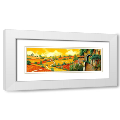 Bassa Toscana White Modern Wood Framed Art Print with Double Matting by Borelli, Guido