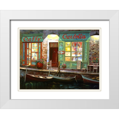 caffe carlotta White Modern Wood Framed Art Print with Double Matting by Borelli, Guido