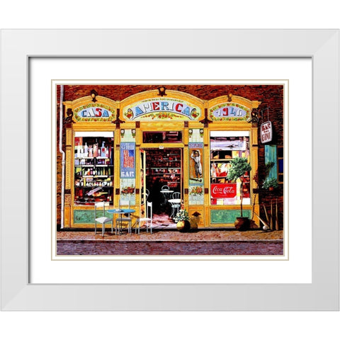 casa America White Modern Wood Framed Art Print with Double Matting by Borelli, Guido