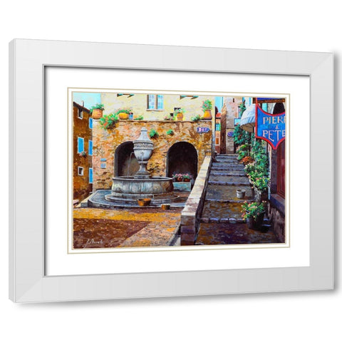Rue du Bresc White Modern Wood Framed Art Print with Double Matting by Borelli, Guido