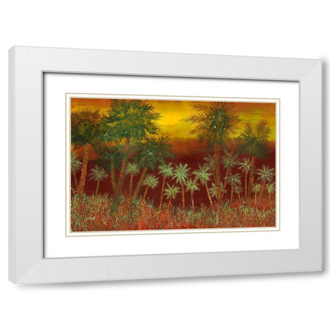 La Jungla Rossa White Modern Wood Framed Art Print with Double Matting by Borelli, Guido
