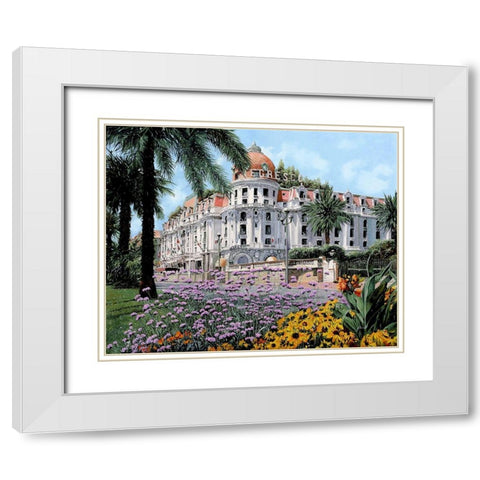 Hotel Negresco White Modern Wood Framed Art Print with Double Matting by Borelli, Guido
