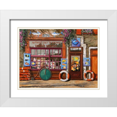 Lezione di Acquario White Modern Wood Framed Art Print with Double Matting by Borelli, Guido