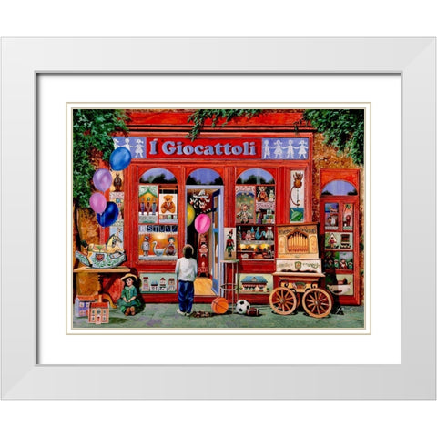The Toy Shoppe White Modern Wood Framed Art Print with Double Matting by Borelli, Guido