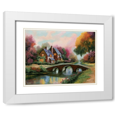 Ponticello a colori White Modern Wood Framed Art Print with Double Matting by Borelli, Guido