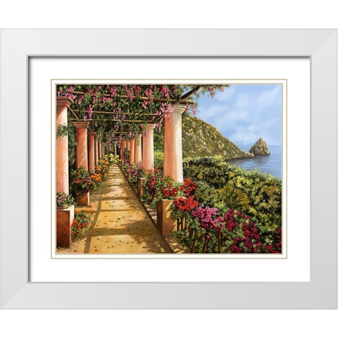 Tante Colonne sul golfo White Modern Wood Framed Art Print with Double Matting by Borelli, Guido