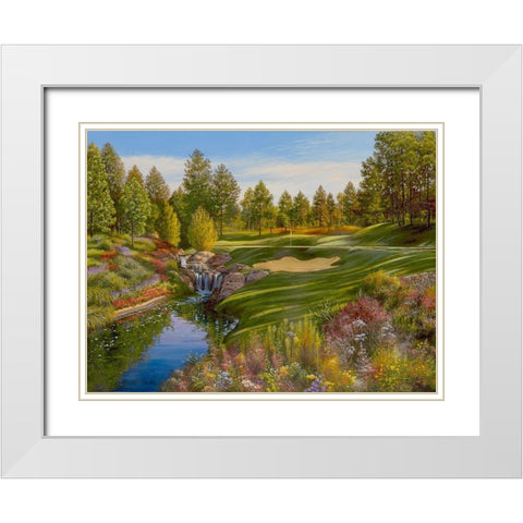 Time for the Tee White Modern Wood Framed Art Print with Double Matting by Strubel, Klaus