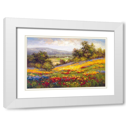 Campo Di Fiore I White Modern Wood Framed Art Print with Double Matting by Hulsey