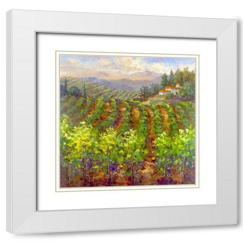 Vineyard Villa White Modern Wood Framed Art Print with Double Matting by Hulsey