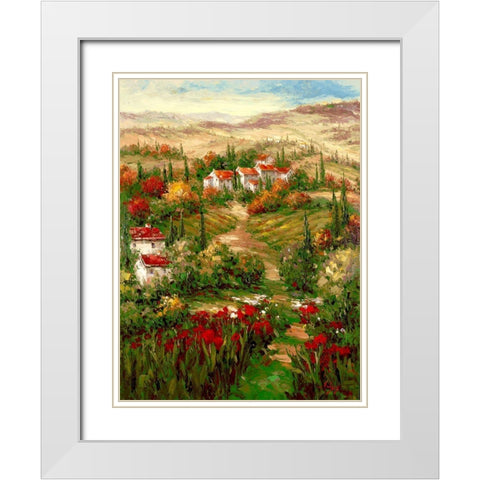 Tuscan Village White Modern Wood Framed Art Print with Double Matting by Hulsey