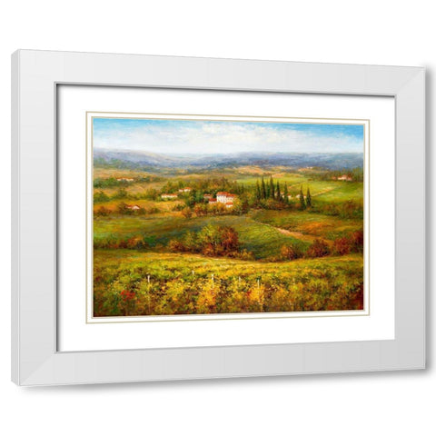 Tuscany Estate White Modern Wood Framed Art Print with Double Matting by Hulsey
