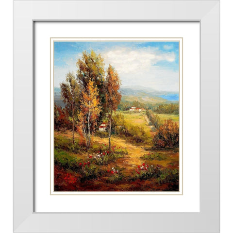 Road to Home White Modern Wood Framed Art Print with Double Matting by Hulsey