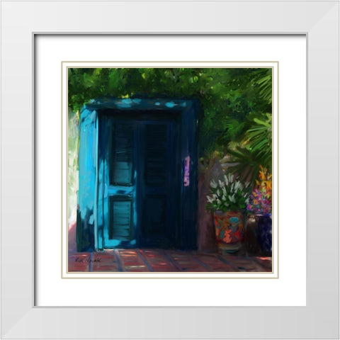 Island Gate II White Modern Wood Framed Art Print with Double Matting by Novak, Rick
