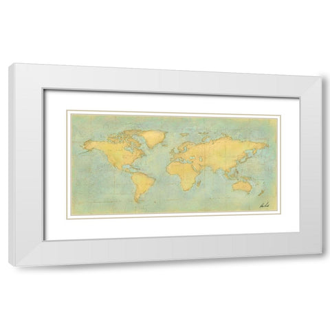 Map I White Modern Wood Framed Art Print with Double Matting by Novak, Rick