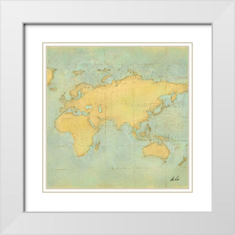 Map III White Modern Wood Framed Art Print with Double Matting by Novak, Rick