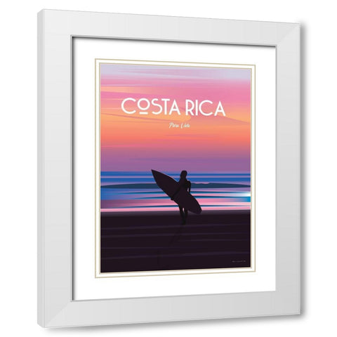Costa Rica travel poster White Modern Wood Framed Art Print with Double Matting by ARCTIC FRAME