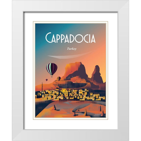 cappadocia turkey travel poster White Modern Wood Framed Art Print with Double Matting by ARCTIC FRAME