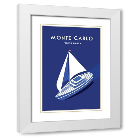montecarlo White Modern Wood Framed Art Print with Double Matting by ARCTIC FRAME