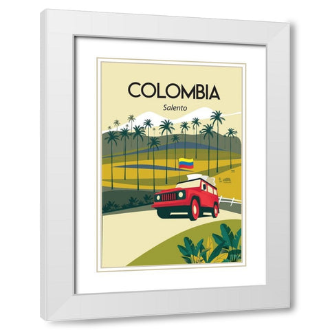 colombia White Modern Wood Framed Art Print with Double Matting by ARCTIC FRAME