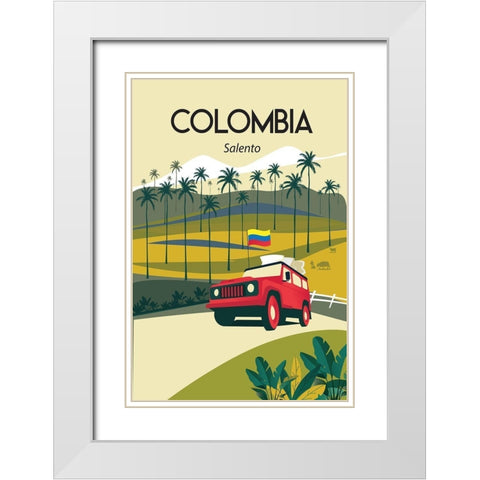 colombia White Modern Wood Framed Art Print with Double Matting by ARCTIC FRAME