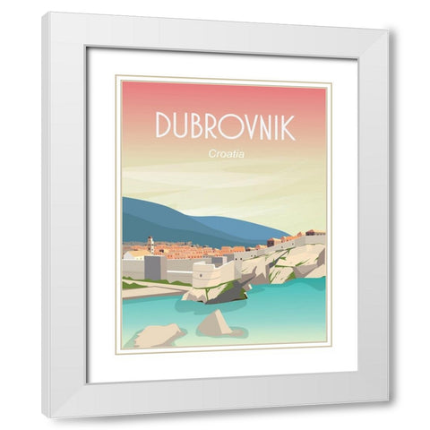 dubrovnik White Modern Wood Framed Art Print with Double Matting by ARCTIC FRAME