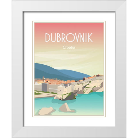 dubrovnik White Modern Wood Framed Art Print with Double Matting by ARCTIC FRAME
