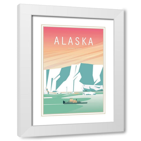 Alaska White Modern Wood Framed Art Print with Double Matting by ARCTIC FRAME