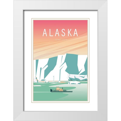 Alaska White Modern Wood Framed Art Print with Double Matting by ARCTIC FRAME