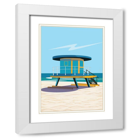 dipsouth beach White Modern Wood Framed Art Print with Double Matting by ARCTIC FRAME