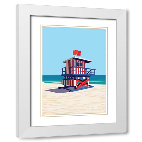 dipsouth-beach- White Modern Wood Framed Art Print with Double Matting by ARCTIC FRAME