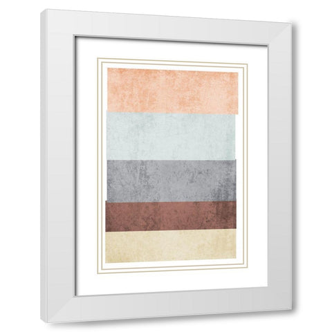 Modern minimalist V White Modern Wood Framed Art Print with Double Matting by Orlov, Irena