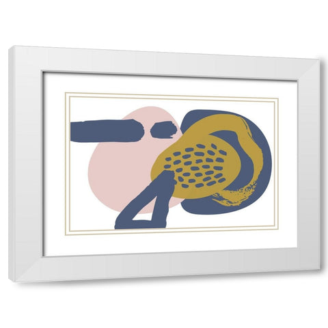 Minimalist Pink Yellow Palette White Modern Wood Framed Art Print with Double Matting by Orlov, Irena