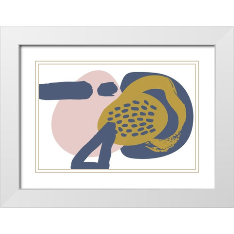 Minimalist Pink Yellow Palette White Modern Wood Framed Art Print with Double Matting by Orlov, Irena