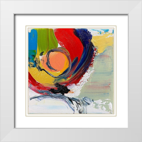 Joyful Modernist Abstraction VI White Modern Wood Framed Art Print with Double Matting by Orlov, Irena