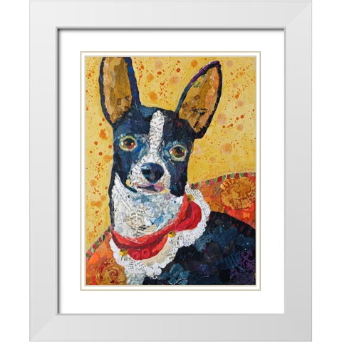 Sitting Pretty Chi-Hua-Hua White Modern Wood Framed Art Print with Double Matting by St Hilaire, Elizabeth
