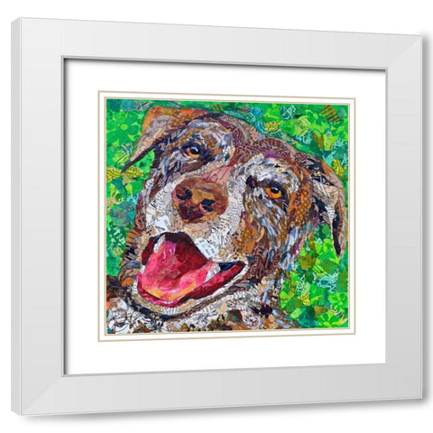 Ben Dog White Modern Wood Framed Art Print with Double Matting by St Hilaire, Elizabeth