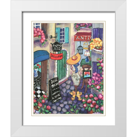 Petite Rue Du Provence White Modern Wood Framed Art Print with Double Matting by Wojahn, Holly