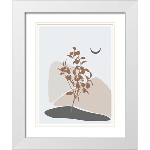 Abstract Minimal Lemon Tree White Modern Wood Framed Art Print with Double Matting by Balbuena, Sabrina