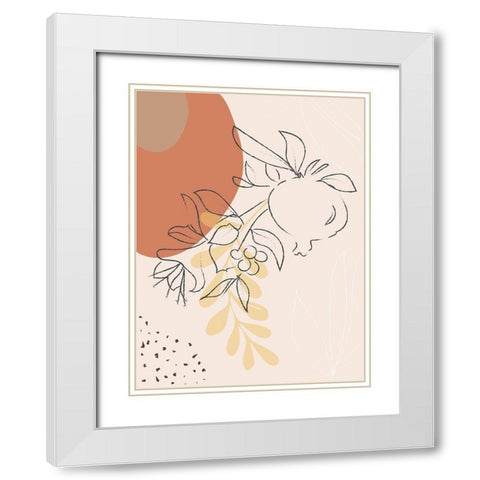 Tropical Fruit Branch Abstract Shapes White Modern Wood Framed Art Print with Double Matting by Balbuena, Sabrina