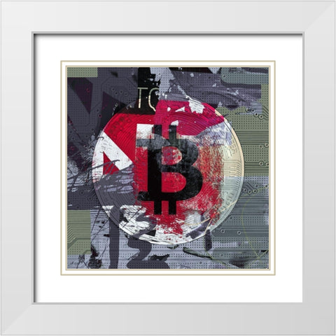Bitcoin Crypto Currency I White Modern Wood Framed Art Print with Double Matting by Orlov, Irena