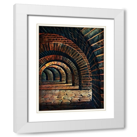 Medieval Vaulted Cellar I White Modern Wood Framed Art Print with Double Matting by Aldridge, Ashley