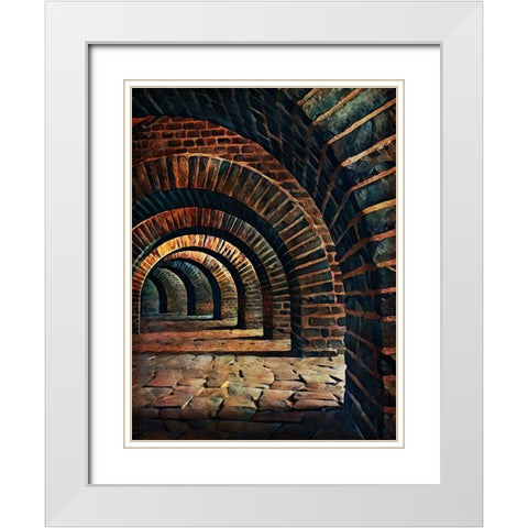Medieval Vaulted Cellar I White Modern Wood Framed Art Print with Double Matting by Aldridge, Ashley