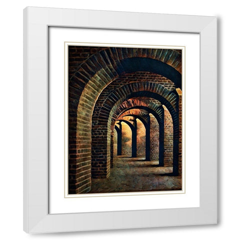 Medieval Vaulted Cellar II White Modern Wood Framed Art Print with Double Matting by Aldridge, Ashley