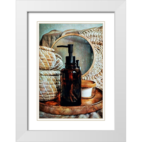 Natural Elements Aromatherapy I White Modern Wood Framed Art Print with Double Matting by Aldridge, Ashley
