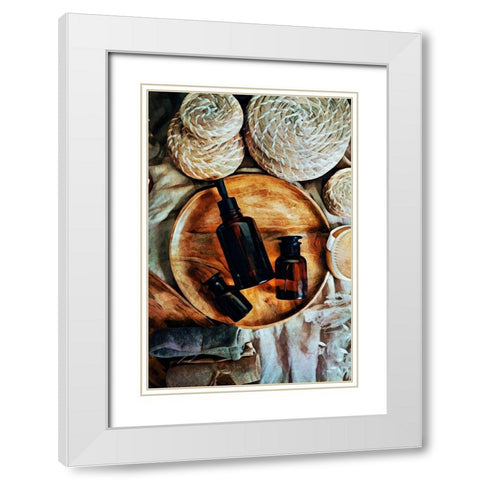 Natural Elements Aromatherapy II White Modern Wood Framed Art Print with Double Matting by Aldridge, Ashley