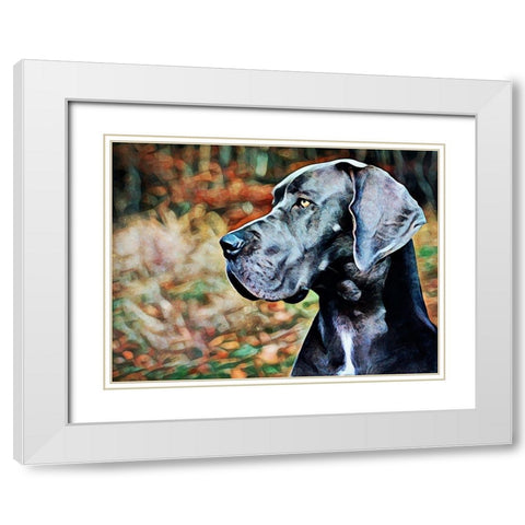 Great Dane Greatness White Modern Wood Framed Art Print with Double Matting by Aldridge, Ashley
